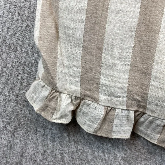 THML sleeveless tunic midi dress boho embroidered neckline tassel ties stripe M - Picture 9 of 12